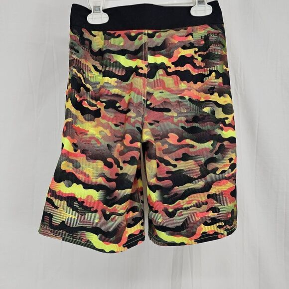 Under Armour Yellow Orange Black Camo Swim Board Shorts Size 23 - Picture 3 of 4